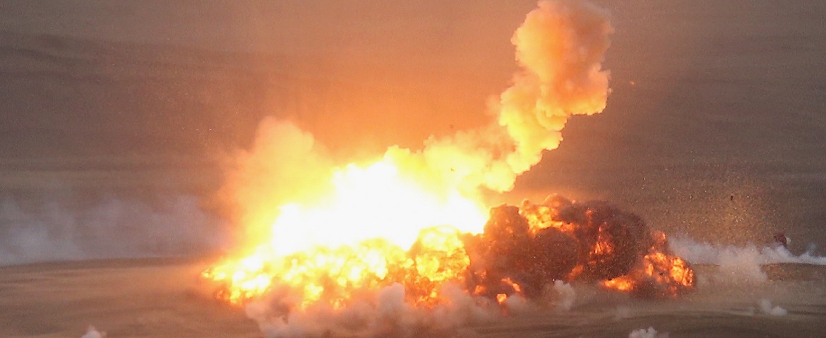 AUCKLAND, NEW ZEALAND - JUNE 25:  Explosions on the Kaipara Air Weapons Range after a bomb is dropped from a Royal New Zealand Air Force P-3K2 Orion during high explosive aerial bombing testing on June 25, 2014 in Auckland, New Zealand. The New Zealand Defence Force opened the bombing training facility up to media following reports last week that sounds and vibrations from an exercise were heard and felt as far as 70 kilometers away.  (Photo by Jason Oxenham/Getty Images)